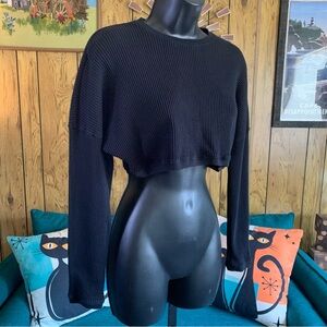 Forever 21 Black Knit Crop Top